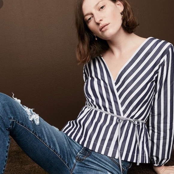 NWT J. Crew Tall Faux Wrap Top, Size 16 - Picture 4 of 4